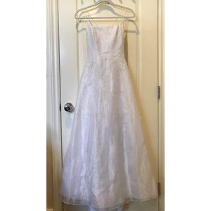 White sequined ballgown with strappy back